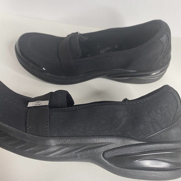 Bzees Nugget Women Sz 7 M Slip On Wedge Loafer Sneaker Shoe Flats Black Comfort - Picture 5 of 9